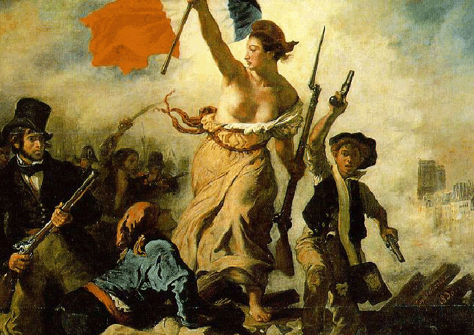 Свобода, ведущая народ. Картина Эжена Делакруа. 1830 год
