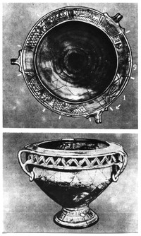 Рис.6. Ритуальная чаша №1 из Лепесовки (IV в.н.э.) с 9 делениями (по Б.А.Рыбакову)