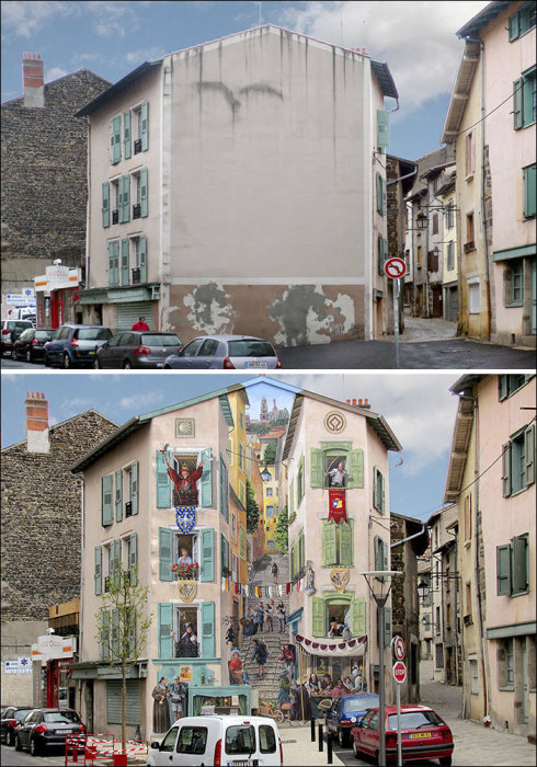 Панорама из жизни французского городка.